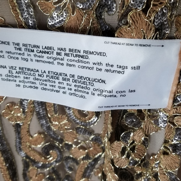 Long dress, size 14 ,silver gold color - Picture 2 of 4